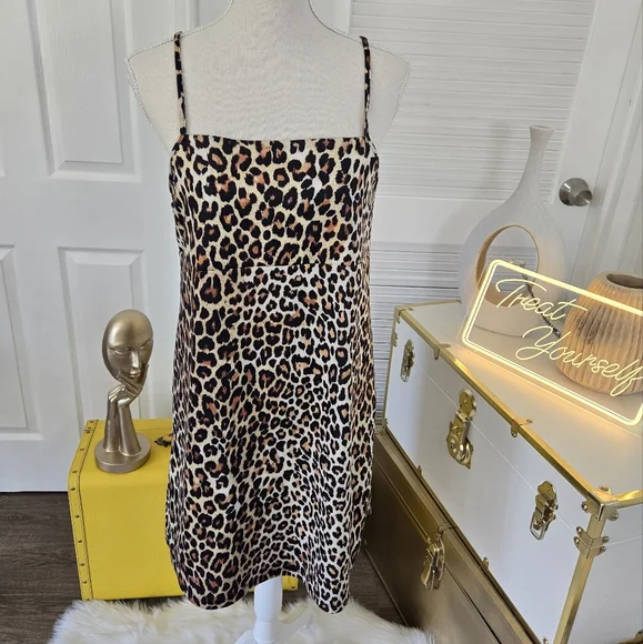 knee length dresses for ladies Zara Beige Black Leopard Print Collared Long Sleeve A Line Mini Dress – Brie